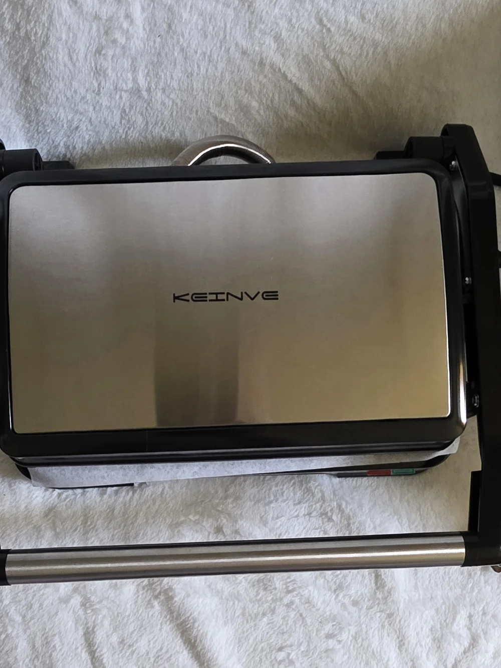 KEINVE 2-Slice Panini Press Grill & Sandwich Maker - Silver/Black
